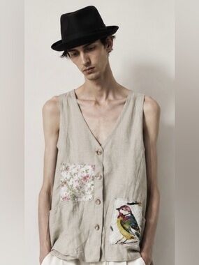 CRAM oversized bird vest